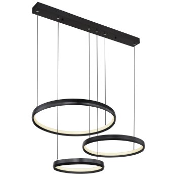 Illuminazione Globo Lighting HALLI Lampadario a sospensione LED Nero, 1-Luce
