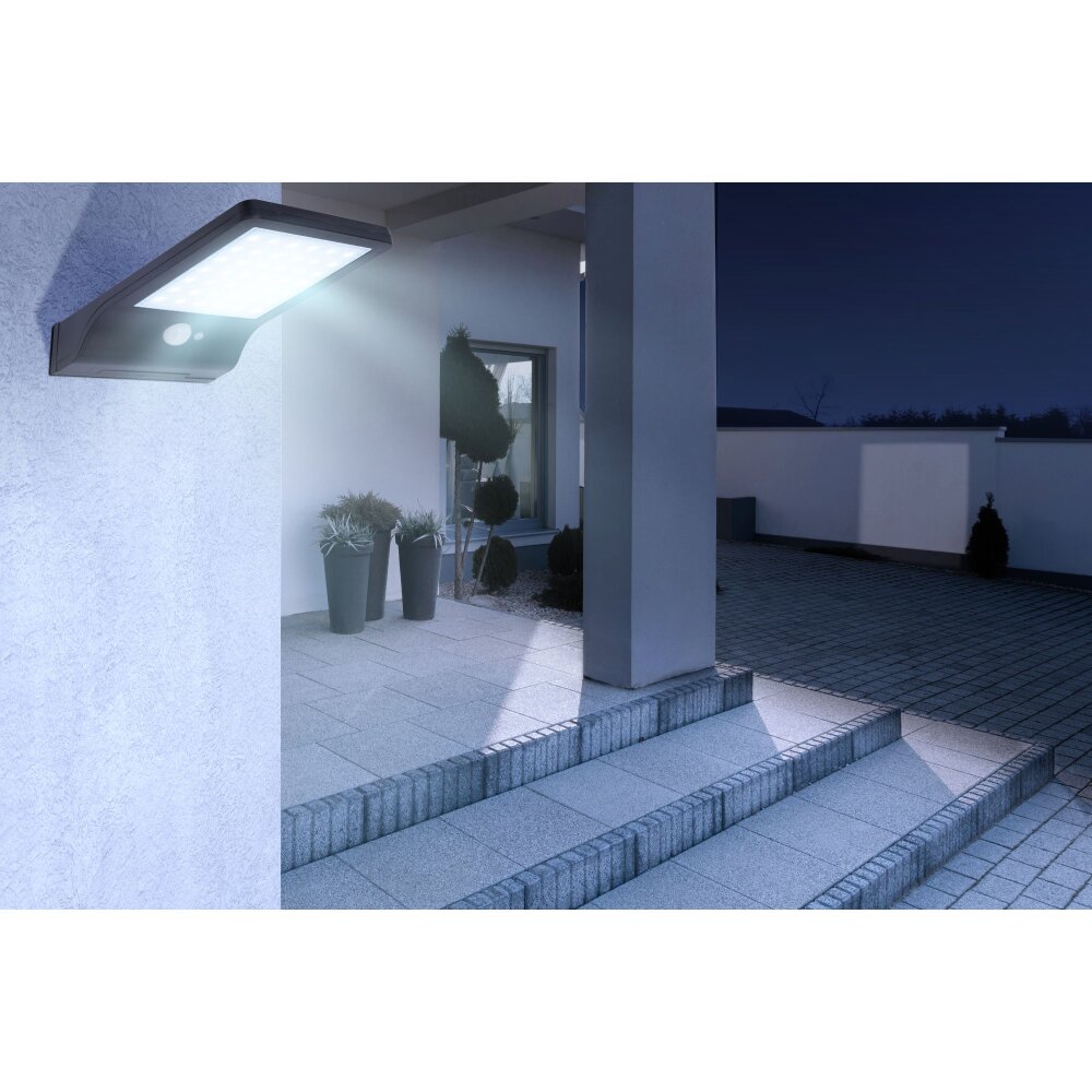 Illuminazione Globo Lighting SOLAR Lampada da parete per esterno, Lampada solare LED Nero, Trasparente, chiaro, 42-Luci, Sensori di movimento main product photo