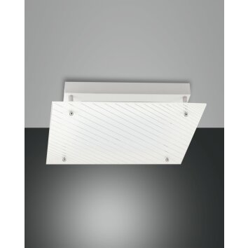 Fabas Luce Plisset Plafoniera LED Bianco, 1-Luce