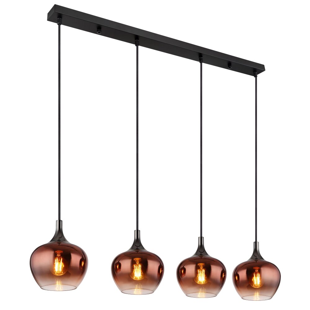 Illuminazione Globo Lighting Maxy Lampadario a sospensione Cromo, Nero, 4-Luci main product photo