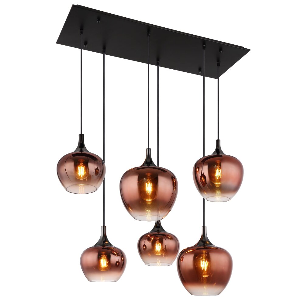 Illuminazione Globo Lighting Maxy Lampadario a sospensione Cromo, Nero, 6-Luci main product photo