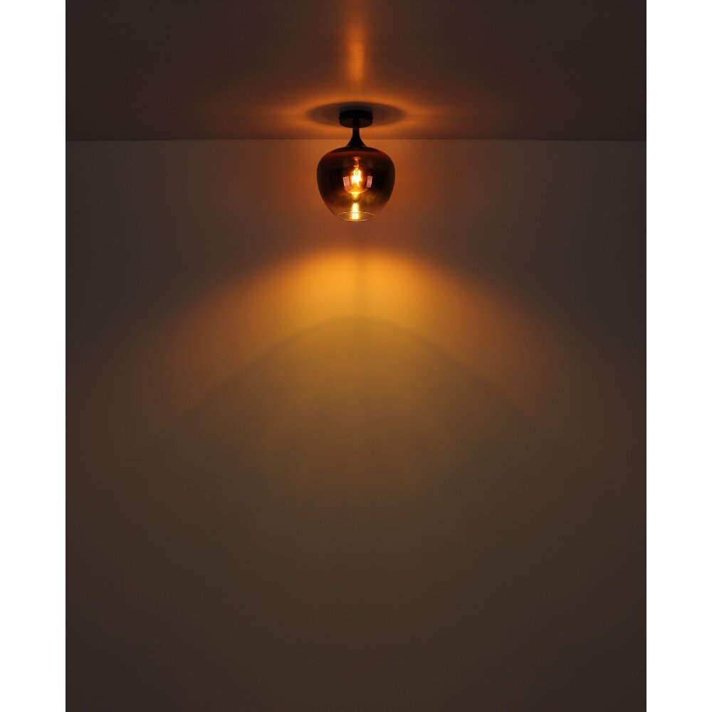 Illuminazione Globo Lighting Maxy Plafoniera Cromo, Nero, 1-Luce