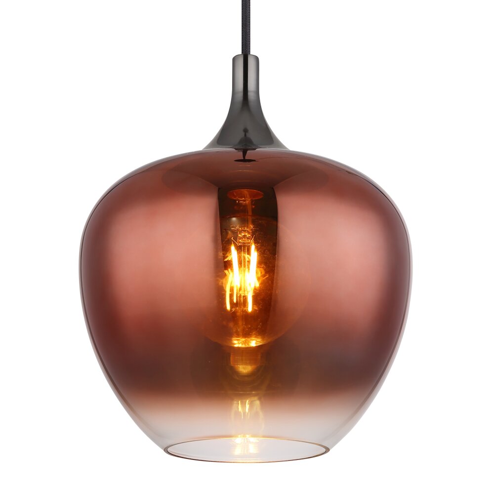 Illuminazione Globo Lighting Maxy Lampadario a sospensione Cromo, Nero, 1-Luce