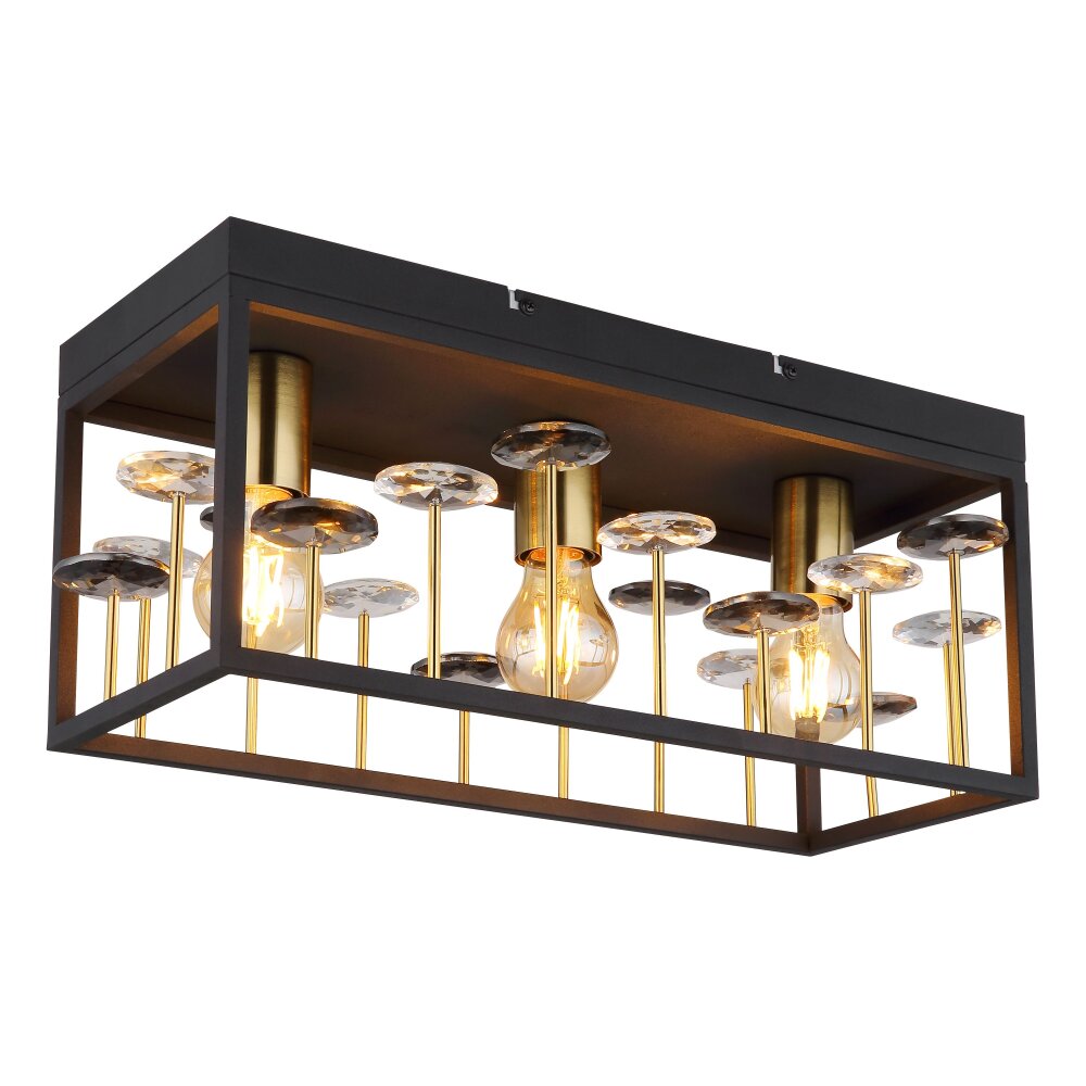 Illuminazione Globo Lighting Lisbon Plafoniera Nero, 3-Luci main product photo