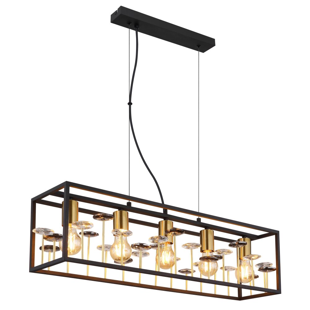Illuminazione Globo Lighting Lisbon Lampadario a sospensione Nero, 5-Luci main product photo