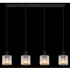 Illuminazione Globo Lighting Jordana Lampadario a sospensione Nero, 4-Luci