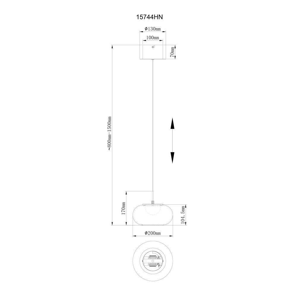 Illuminazione Globo Lighting Quintara Lampadario a sospensione LED Nichel opaco, 1-Luce