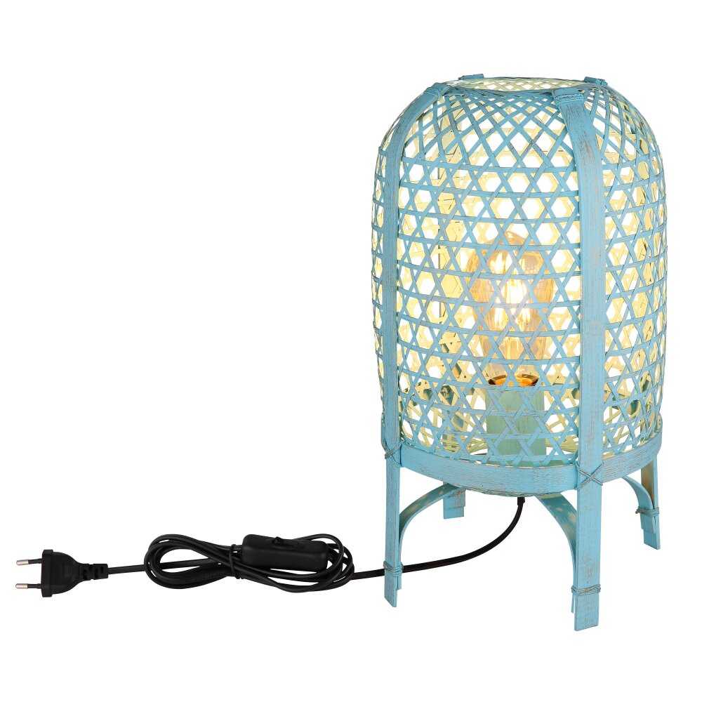 Illuminazione Globo Lighting Cairo Lampada da tavolo Blu, 1-Luce