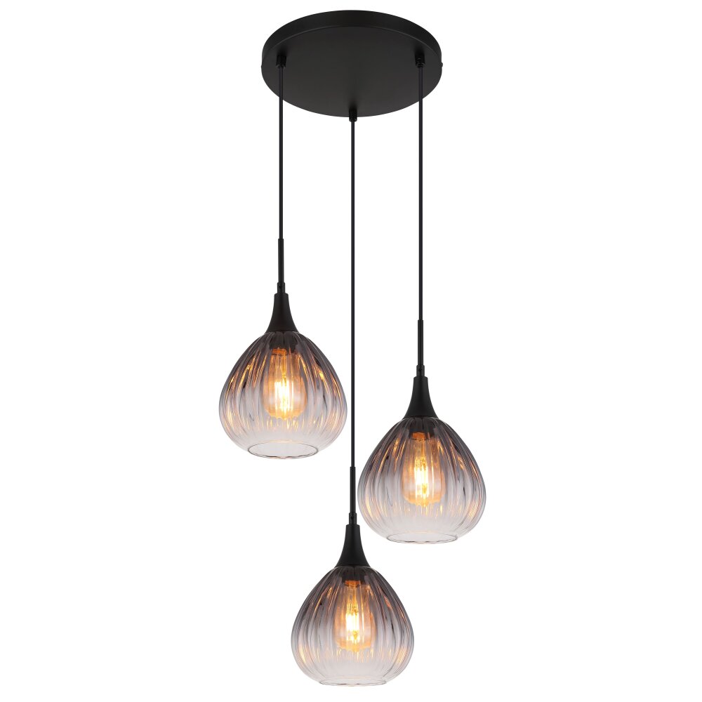 Illuminazione Globo Lighting Olsen Lampadario a sospensione Nero, 3-Luci main product photo