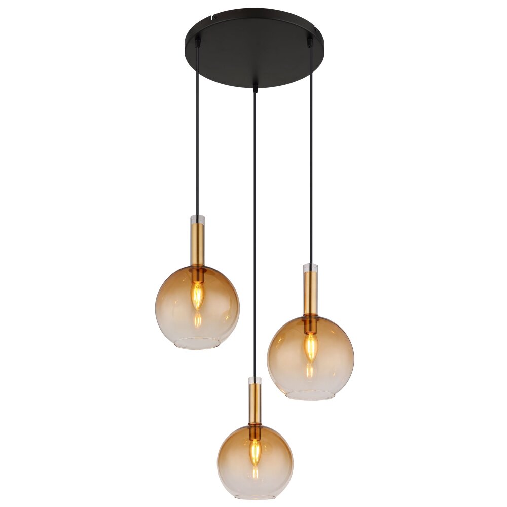 Illuminazione Globo Lighting Marinella Lampadario a sospensione Nero, 3-Luci main product photo