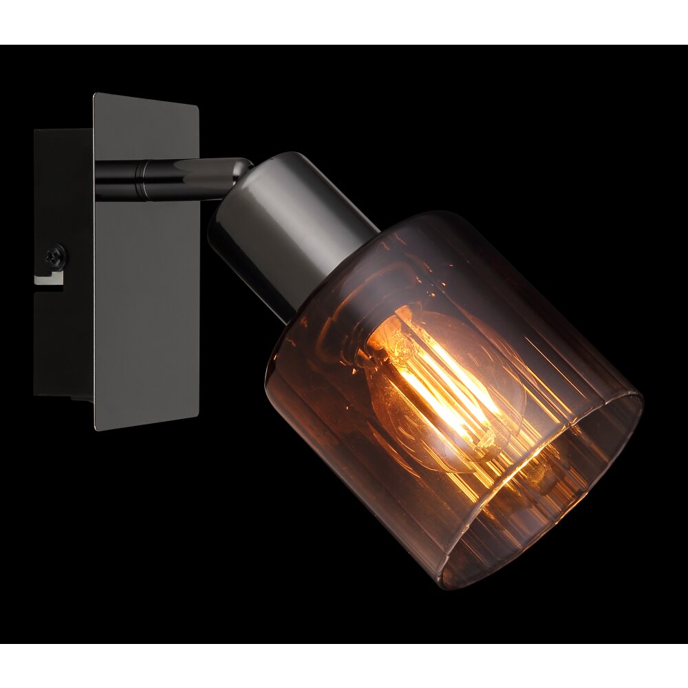 Illuminazione Globo Lighting Satella Plafoniera, Faretto da soffitto, Applique, Faretto da parete Cromo, Nero, 1-Luce