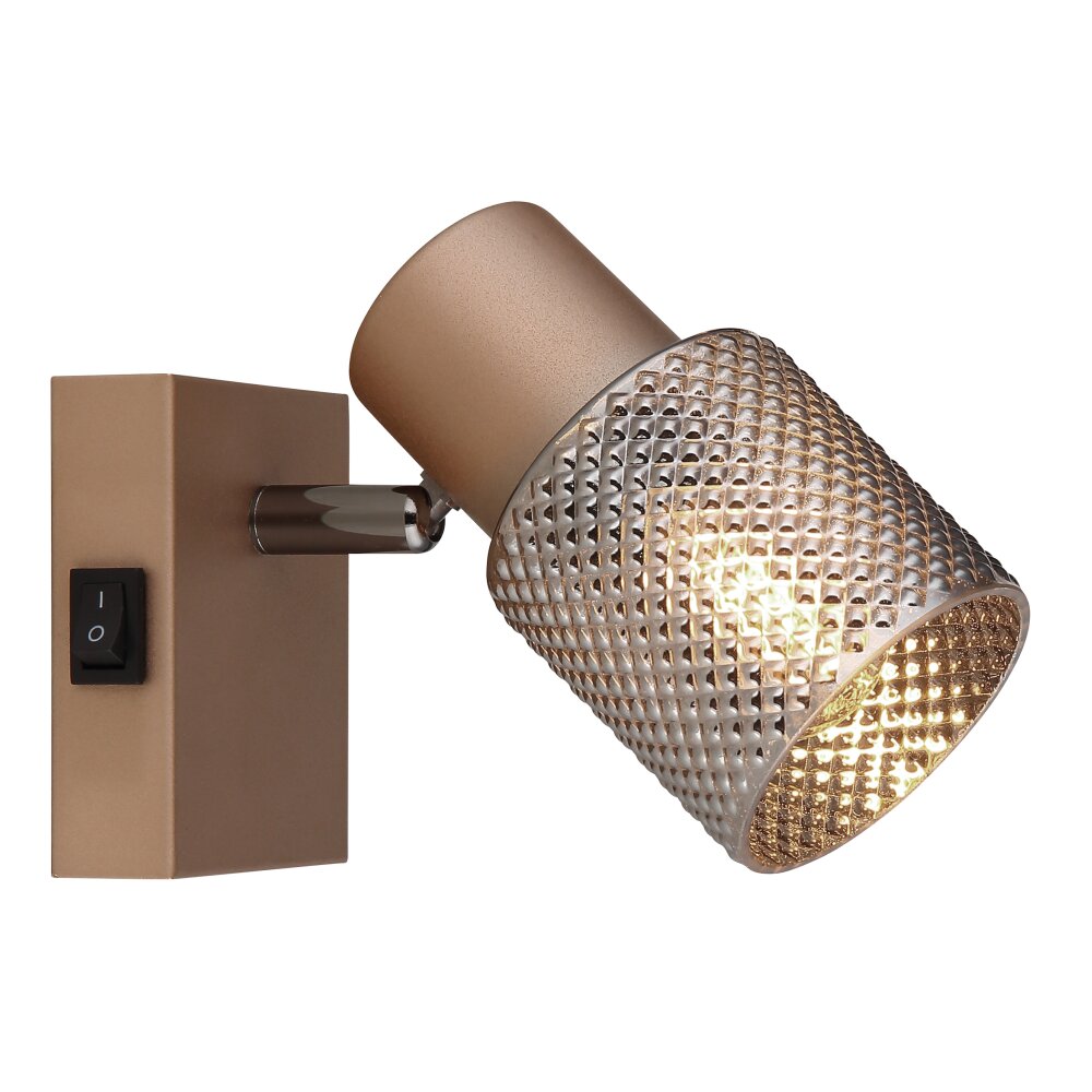 Illuminazione Globo Lighting Satella Plafoniera, Faretto da soffitto, Applique, Faretto da parete Marrone, Cromo, Nero, 1-Luce main product photo