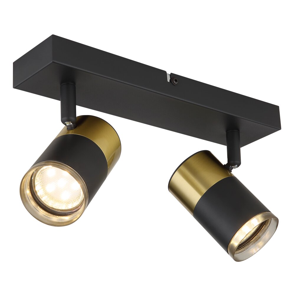 Illuminazione Globo Lighting Brisbon Plafoniera, Faretto da soffitto, Applique, Faretto da parete Nero, 2-Luci main product photo