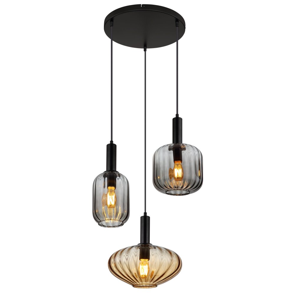 Illuminazione Globo Lighting Valletta Lampadario a sospensione Nero, 3-Luci main product photo