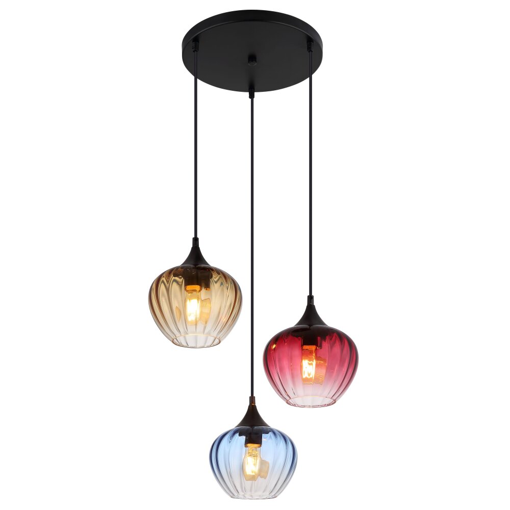 Illuminazione Globo Lighting Sander Lampadario a sospensione Nero, 3-Luci main product photo
