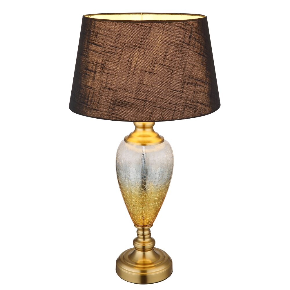 Illuminazione Globo Lighting Leila Lampada da tavolo Ottone antico, Trasparente, chiaro, 1-Luce main product photo