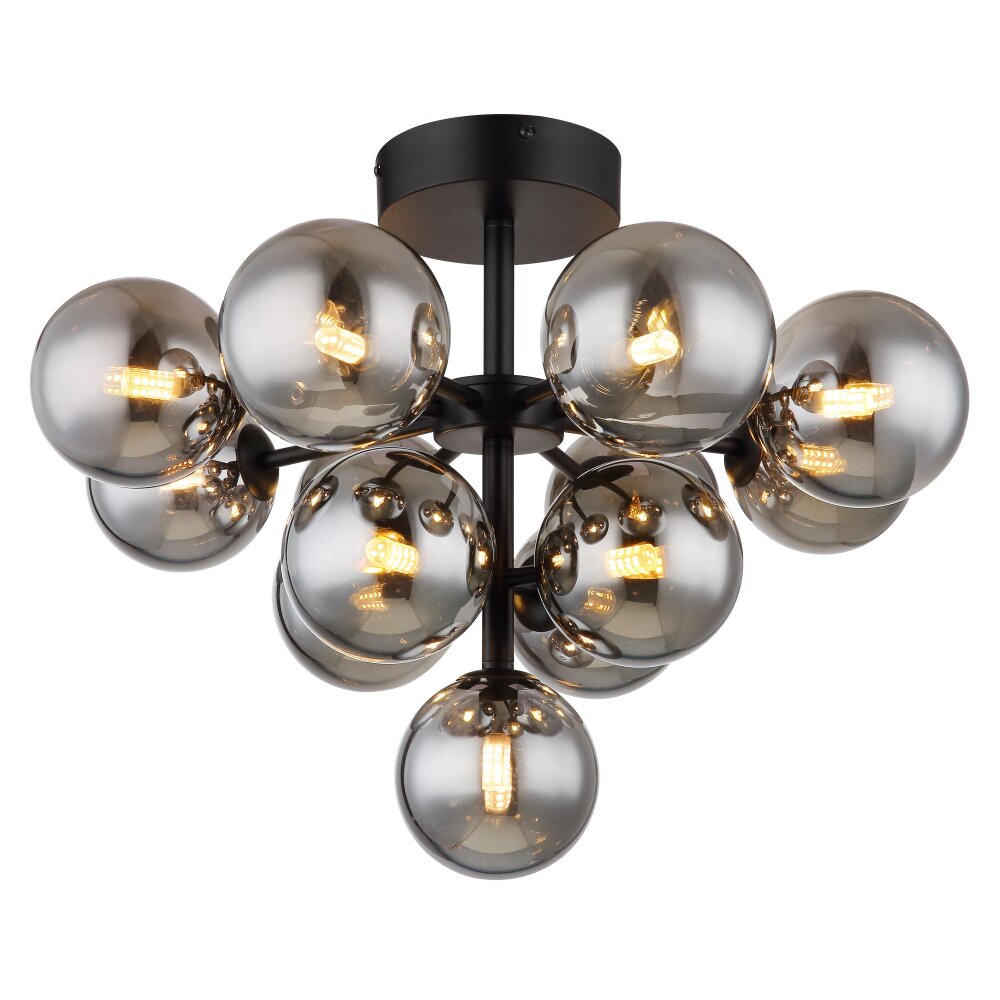 Illuminazione Globo Lighting Grappy Plafoniera Nero, 13-Luci main product photo