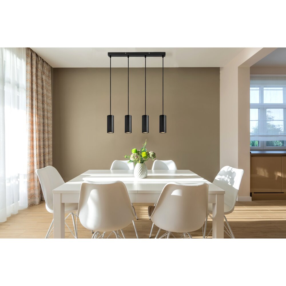 Illuminazione Globo Lighting James Lampadario a sospensione Nero, 4-Luci