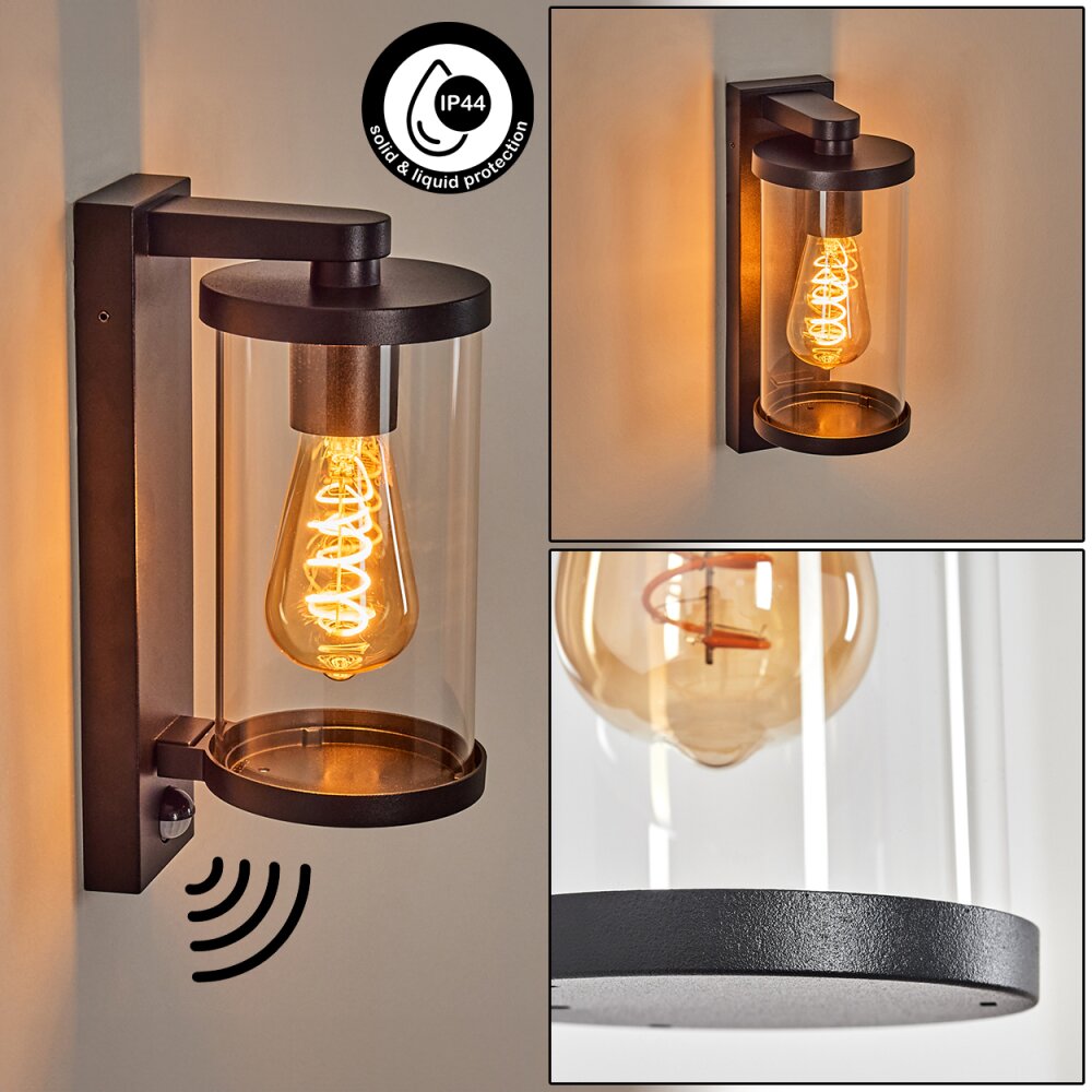 Telhada Illuminazione esterna, Lampada da parete per esterno Nero, 1-Luce, Sensori di movimento main product photo