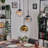 Gastor Lampadario a sospensione, Lampada a sfera Ambrato, Oro, Chiaro, Grigio fumo, 3-Luci