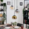 Gastor Lampadario a sospensione, Lampada a sfera Ambrato, Oro, Chiaro, Grigio fumo, 3-Luci