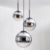 Gastor Lampadario a sospensione, Lampada a sfera Cromo, Grigio fumo, 3-Luci