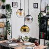 Gastor Lampadario a sospensione, Lampada a sfera Ambrato, Oro, Chiaro, Grigio fumo, 3-Luci