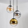 Gastor Lampadario a sospensione, Lampada a sfera Ambrato, Oro, Chiaro, Grigio fumo, 3-Luci