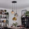 Gastor Lampadario a sospensione, Lampada a sfera Ambrato, Oro, Chiaro, Grigio fumo, 3-Luci