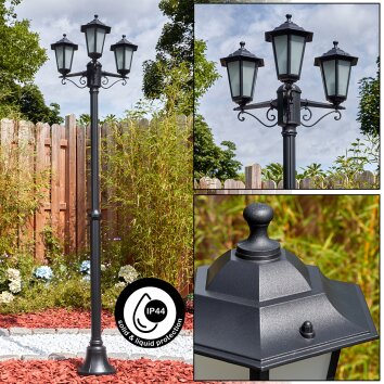 Loria Illuminazione esterna, Lampione multibraccia, Illuminazione viale Nero, 3-Luci