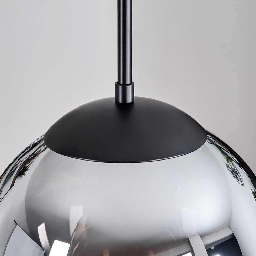 Gastor Lampadario a sospensione, Lampada a sfera Cromo, Chiaro, Grigio fumo, 3-Luci