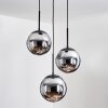 Gastor Lampadario a sospensione, Lampada a sfera Cromo, Grigio fumo, 3-Luci