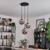 Gastor Lampadario a sospensione, Lampada a sfera Cromo, Grigio fumo, 3-Luci