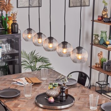 Koyoto Lampada a sfera, Lampada a sospensione Nero, 5-Luci