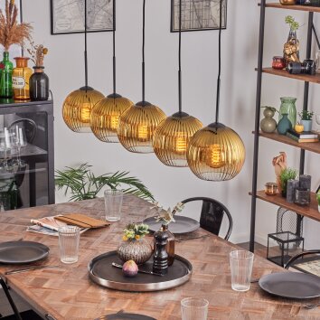 Koyoto Lampada a sfera, Lampada a sospensione Nero, 5-Luci Koyoto Lampada a sfera, Lampada a sospensione Nero, 5-Luci
