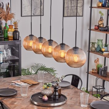 Koyoto Lampada a sfera, Lampada a sospensione Nero, 5-Luci