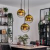 Gastor Lampadario a sospensione, Lampada a sfera 30 cm Oro, Chiaro, 3-Luci