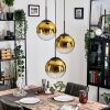 Gastor Lampadario a sospensione, Lampada a sfera 30 cm Oro, Chiaro, 3-Luci