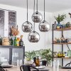 Koyoto Lampadario a sospensione, Lampada a sfera Cromo, Grigio fumo, 4-Luci