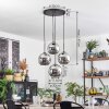 Koyoto Lampadario a sospensione, Lampada a sfera Cromo, Grigio fumo, 4-Luci