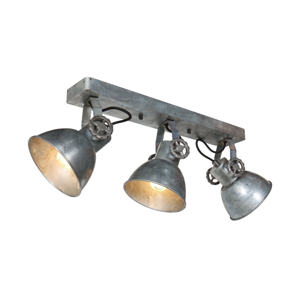 Illuminazione Steinhauer Gearmetal Plafoniera, Faretto da soffitto Argento Brunito, 3-Luci main product photo