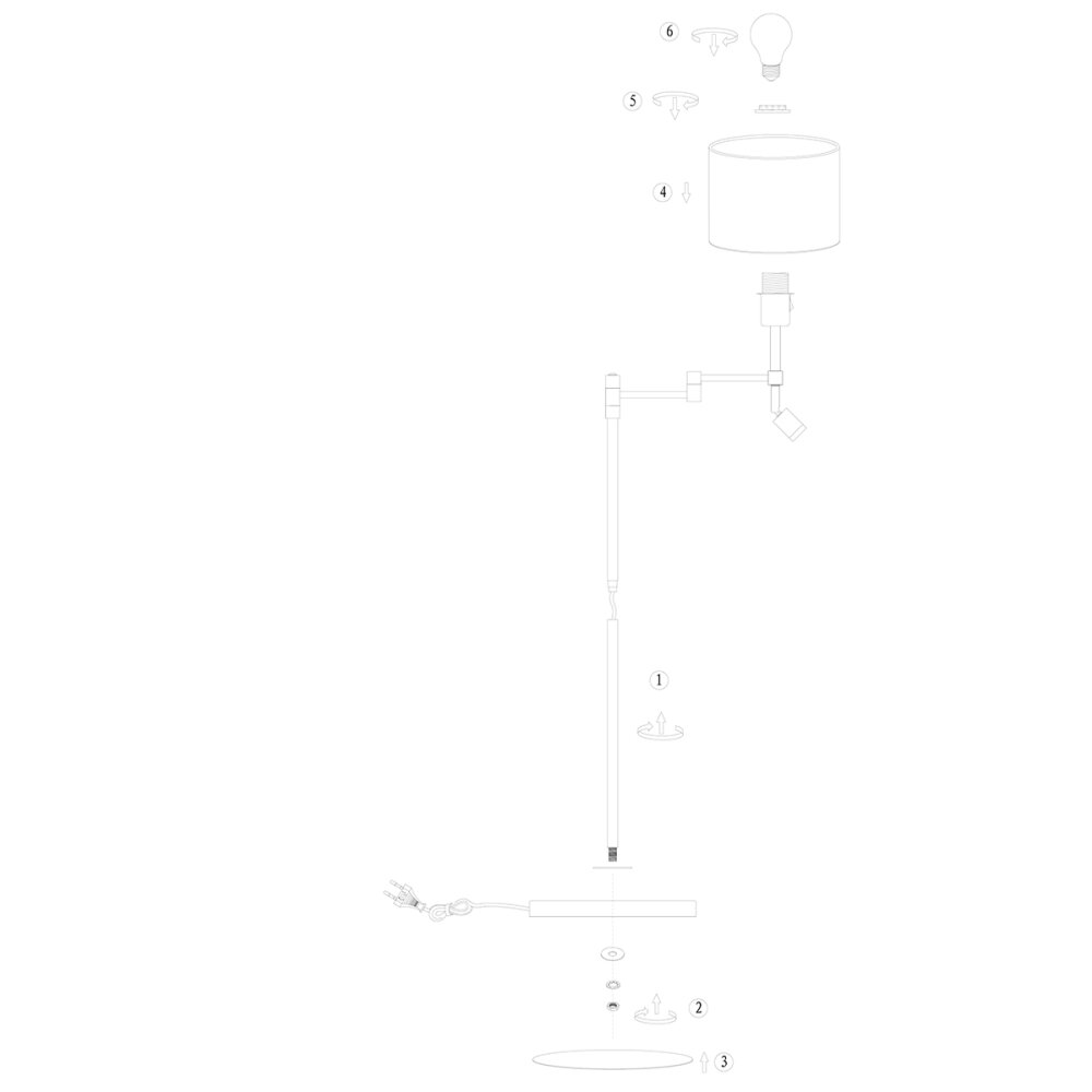Illuminazione Steinhauer Stang Lampada da terra Nero, 1-Luce