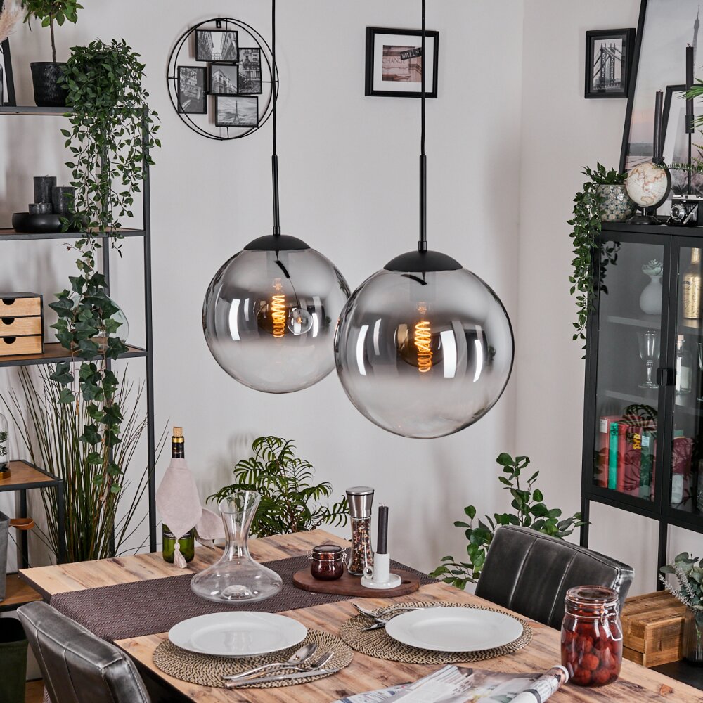 Gastor Lampadario a sospensione, Lampada a sfera Nero, 2-Luci main product photo