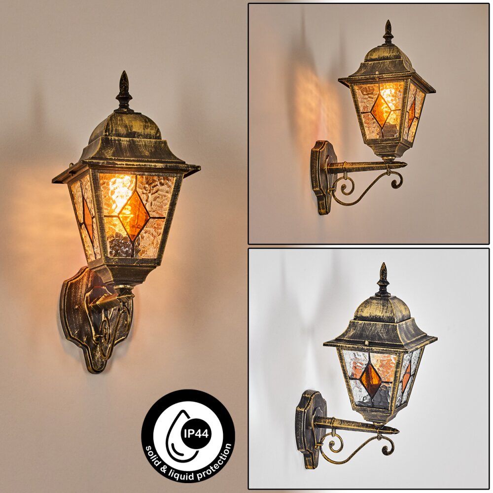 Chatelain Illuminazione esterna, Lampada da parete per esterno Oro, Nero, 1-Luce main product photo
