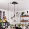 Koyoto Lampadario a sospensione, Lampada a sfera, Lampada a sospensione Chiaro, Grigio fumo, 4-Luci