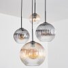 Koyoto Lampadario a sospensione, Lampada a sfera, Lampada a sospensione Ambrato, Chiaro, Grigio fumo, 4-Luci