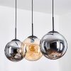 Gastor Lampadario a sospensione, Lampada a sfera, Lampada a sospensione Ambrato, Grigio fumo, 3-Luci