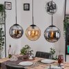 Gastor Lampadario a sospensione, Lampada a sfera, Lampada a sospensione Ambrato, Grigio fumo, 3-Luci