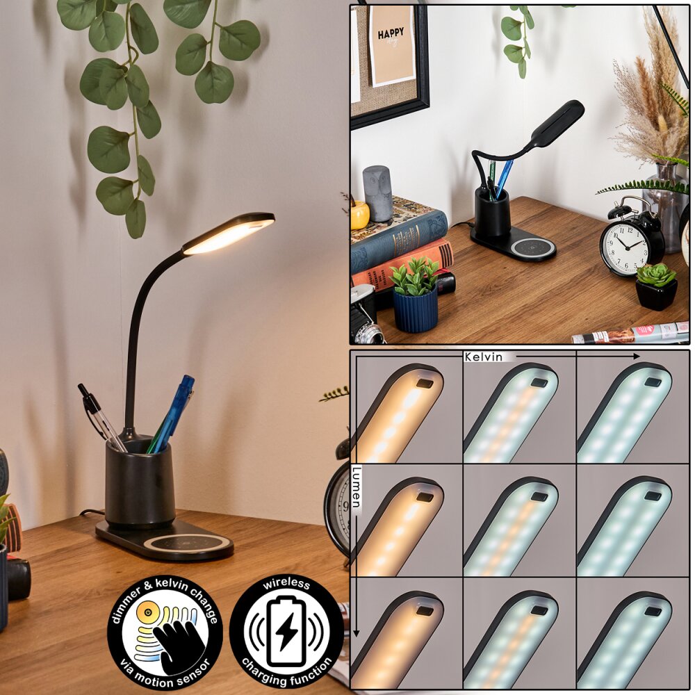 Debelmose Lampada da scrivania, Lampada da tavolo LED Nero, 1-Luce main product photo