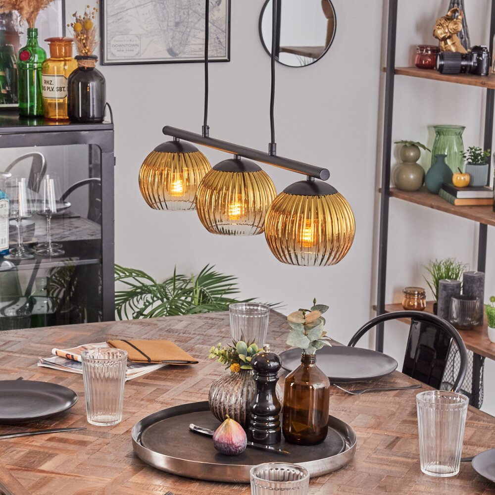 Koyoto Lampadario a sospensione, Lampada a sfera, Lampada a sospensione Oro, Chiaro, 3-Luci main product photo